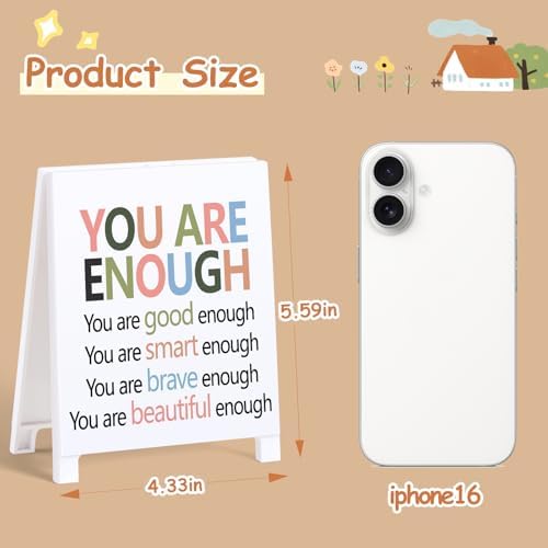 Inspiration Desk Sign You Are Enough Positive Motivational Decor