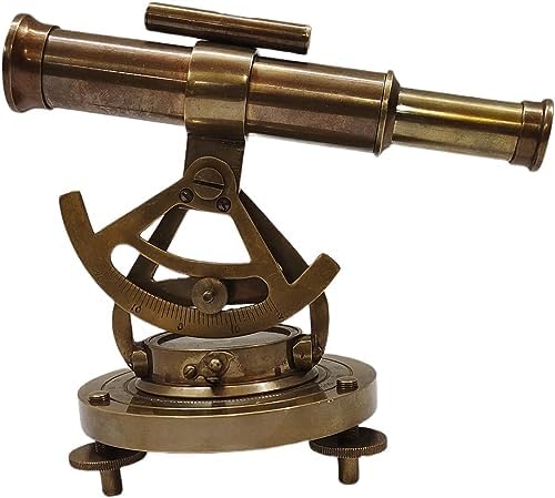Antique Brass Alidade Compass Telescope for Home Decor