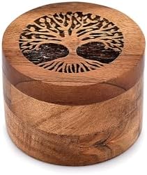 Samhita Handmade Acacia Wood Urn for Ashes