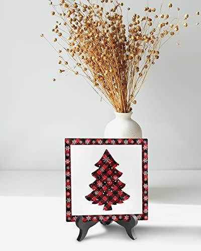 Christmas Decorative Desk Plaque with Wooden Stand