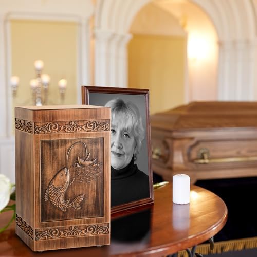 URNETERN Wooden Cremation Urn for Human Ashes