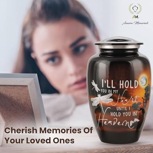 Amaira Memorials Moonlight Black Urn For Ashes - 200 Lbs