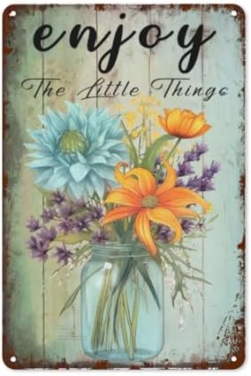 Vintage Metal Tin Signs Boho Decor Wall Art