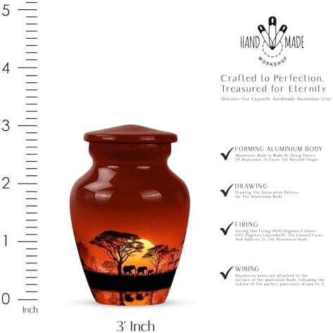 Atrikya Elephant Funeral Mini Memorial Urn for Ashes