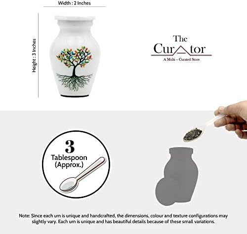 White Small Urn for Human Ashes - Set of 4 Decorative Urns