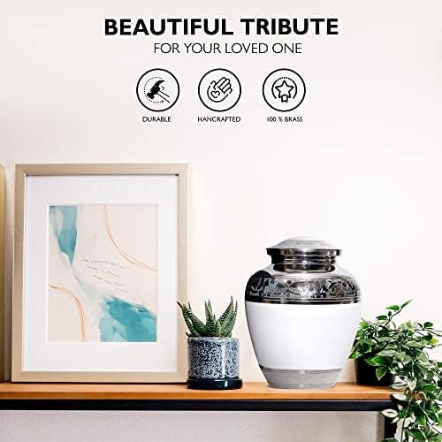 Elegant Cremation Urn for Human Ashes White