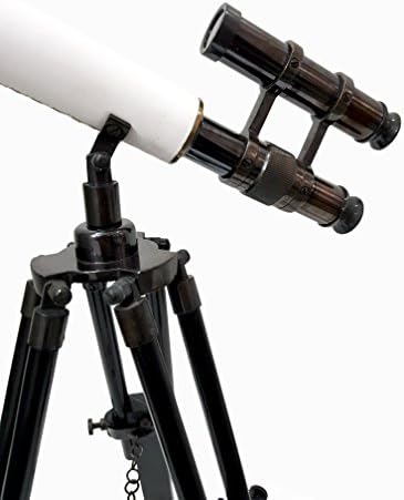 New Retro Marine Designer Double Barrel Telescope with Wooden Tripod
