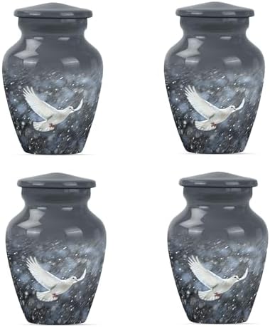 Dove in Heavy Rain Set of 4 Cremation Urns