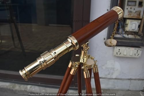 Vintage Brass Telescope with DF Lens and Adjustable Tripod for Kids and Beginners