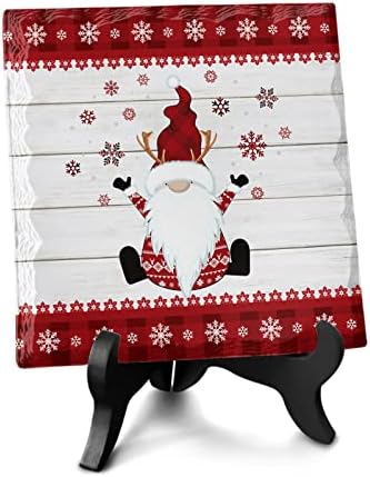 Happy Gnomes Desk Decor with Wooden Stand