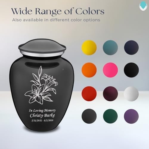 GetUrns Personalized Lily Cremation Urn for Human Ashes 200 lbs