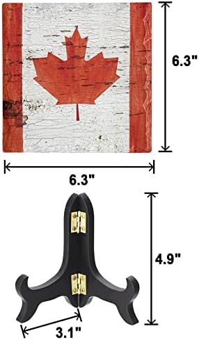 Maple Leaf Ceramic Desk Decor with Wooden Stand