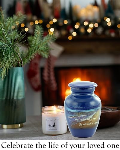 Footprints Keepsake Urn For Ashes - Miniature Handcrafted Urn With Premium Box And Velvet Bag