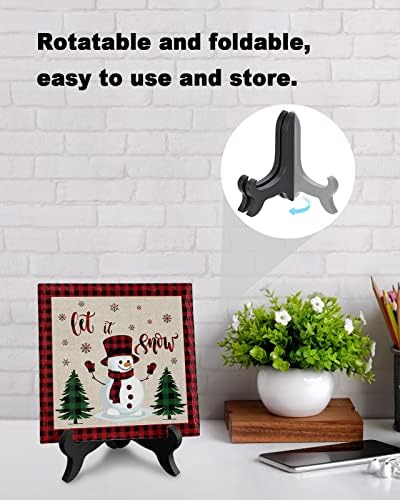 Christmas Desktop Plaque with Wooden Stand
