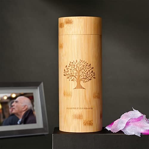 Bamboo Scattering Urn with Tree of Life Pattern