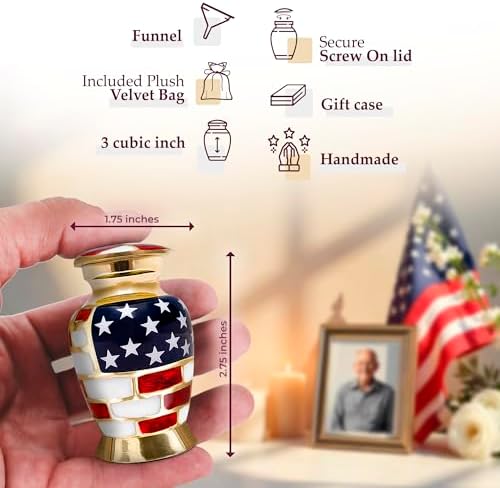 Trupoint Memorials Small Gold Urn for Ashes Keepsake