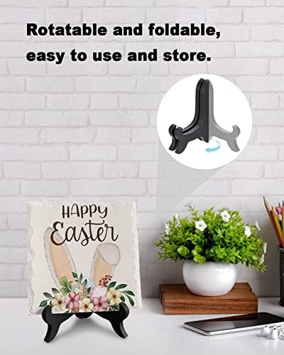 Happy Easter Decorative Desk Plaque with Wooden Stand