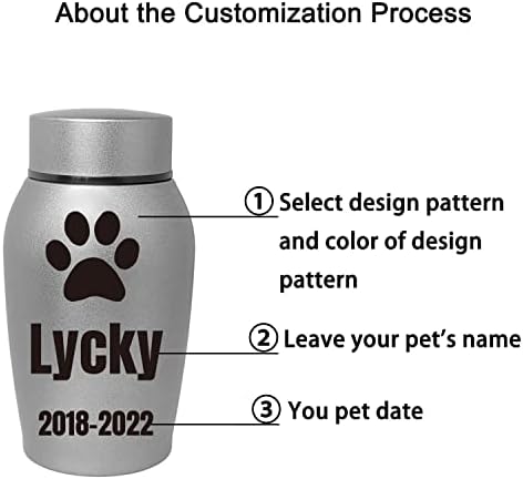 Custom Personalized Pet Urn for Dog and Cat Ashes - Stainless Steel Memorial Urns