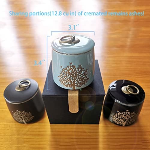 Tree of Life Blue Decorative Urn for Cremated Ashes