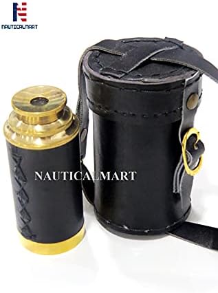 NauticalMart Brass Telescope 6 Inch with Leather Case