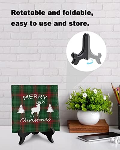 LEOSUCRE Christmas Desk Decor Plaque with Stand