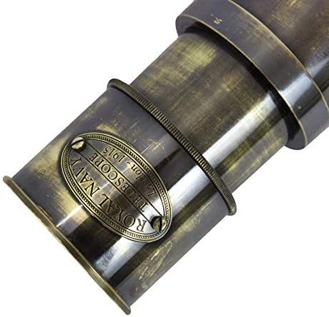 Antique Brass Telescope Nautical Decor 1915 Vintage Compass Set