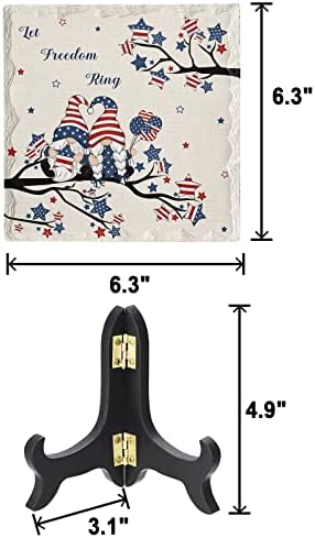 4th of July Ceramic Desk Plaque with Wooden Stand