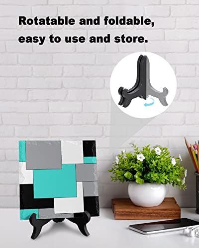 Wooden Stand Desk Decor with Color Block Plaque