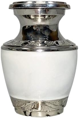 Customized Pearl White Keepsake Cremation Urn Small Size