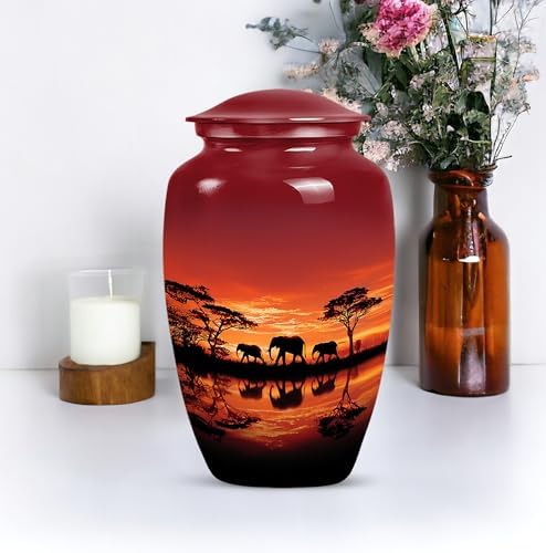 10 Inch Elephant Cremation Urn for Human Ashes