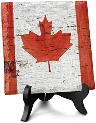 Maple Leaf Ceramic Desk Decor with Wooden Stand