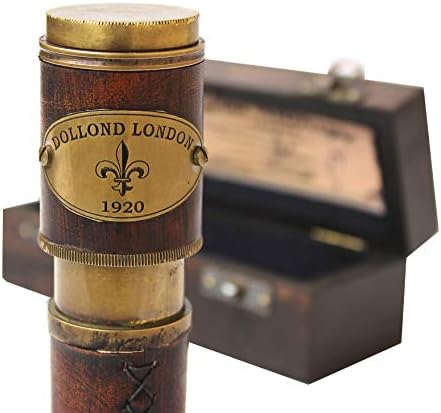 Nautical Vintage Brass Telescope with Leather Accents