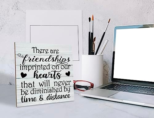 Friendship Wood Sign with Inspirational Quote