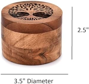 Samhita Handmade Acacia Wood Urn for Ashes