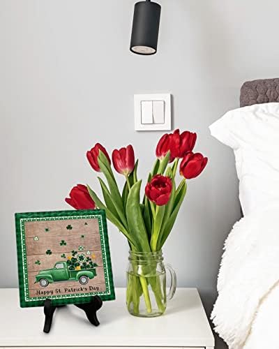 St Patricks Desk Decorative Ceramic Plaque with Wooden Stand