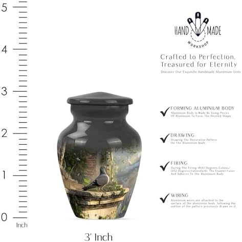 Beautiful Dove Urn - Set of 4 - 3 Inch Gray Cremation Urns