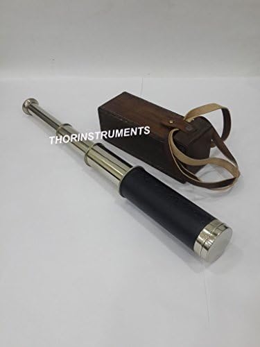 Vintage Solid Pirate Telescope with Leather Case