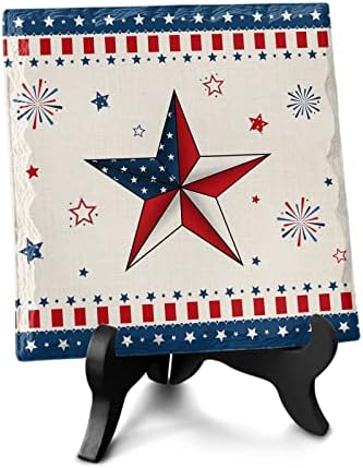 Independence Day Decorative Desk Plaque with Wooden Stand