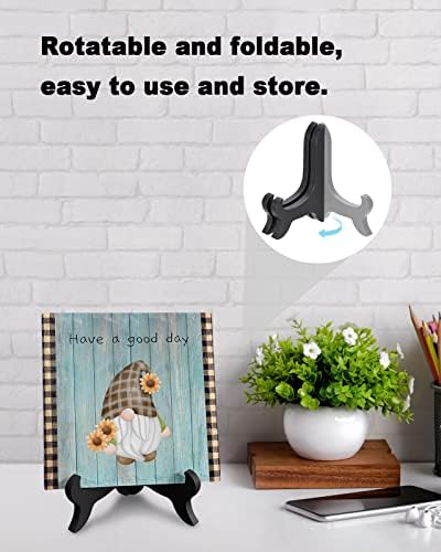 Wooden Stand Desk Decor Sign with Flowers Have a Good Day