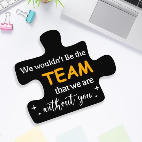 Rustic Black Acrylic Team Decor Sign Puzzle for Home Office Desk Shelf Decoration Coworker Gift