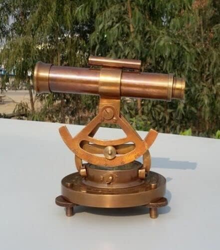 Vintage Brass Theodolite Alidade Transit Telescope for Home Dcor