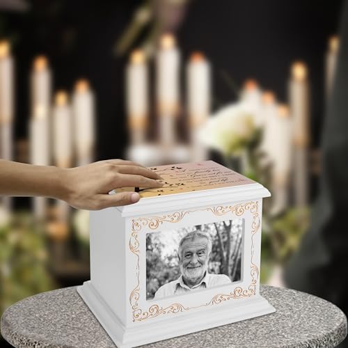 Wooden Cremation Urn with Photo Frame for Human Ashes
