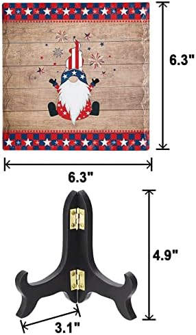 Retro Wooden Gnome Star Desk Decor Plaque