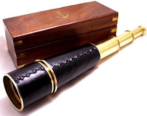 Admirals Brass Leather Spy Glass 18 Inch