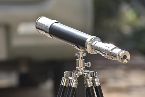 Nickel Brass Griffith Astro Telescope with Wooden Tripod Stand