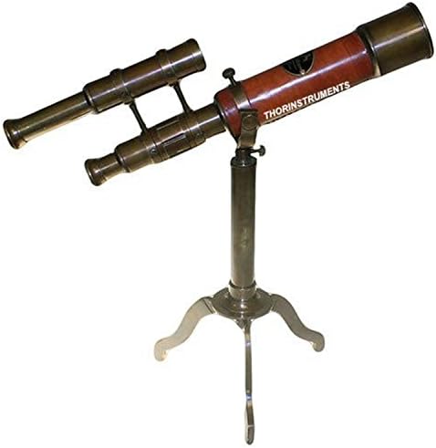 Antique Brass Nautical Telescope With Stand