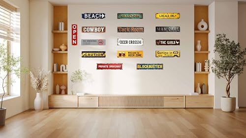 Vintage Tin Man Cave Sign Retro Metal Wall Decor 4x16 Inch