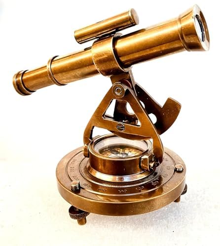 4 Inch Brass Alidade Telescope with Compass Base