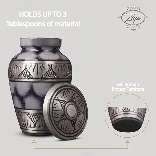 Small Cremation Urn with Velvet Case and Funnel - White Mini Keepsake for Family Pet or Loved Ones