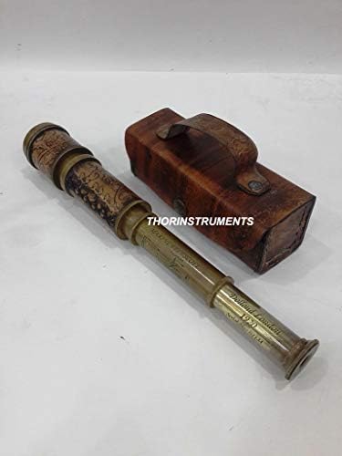 Nautical Antique Handmade Telescope with Leather Case